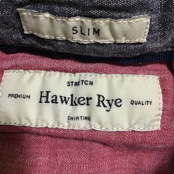 Hawker Rye Mens Slim Red Short Sleeve Button Down Shirt LG - Picture 3 of 7